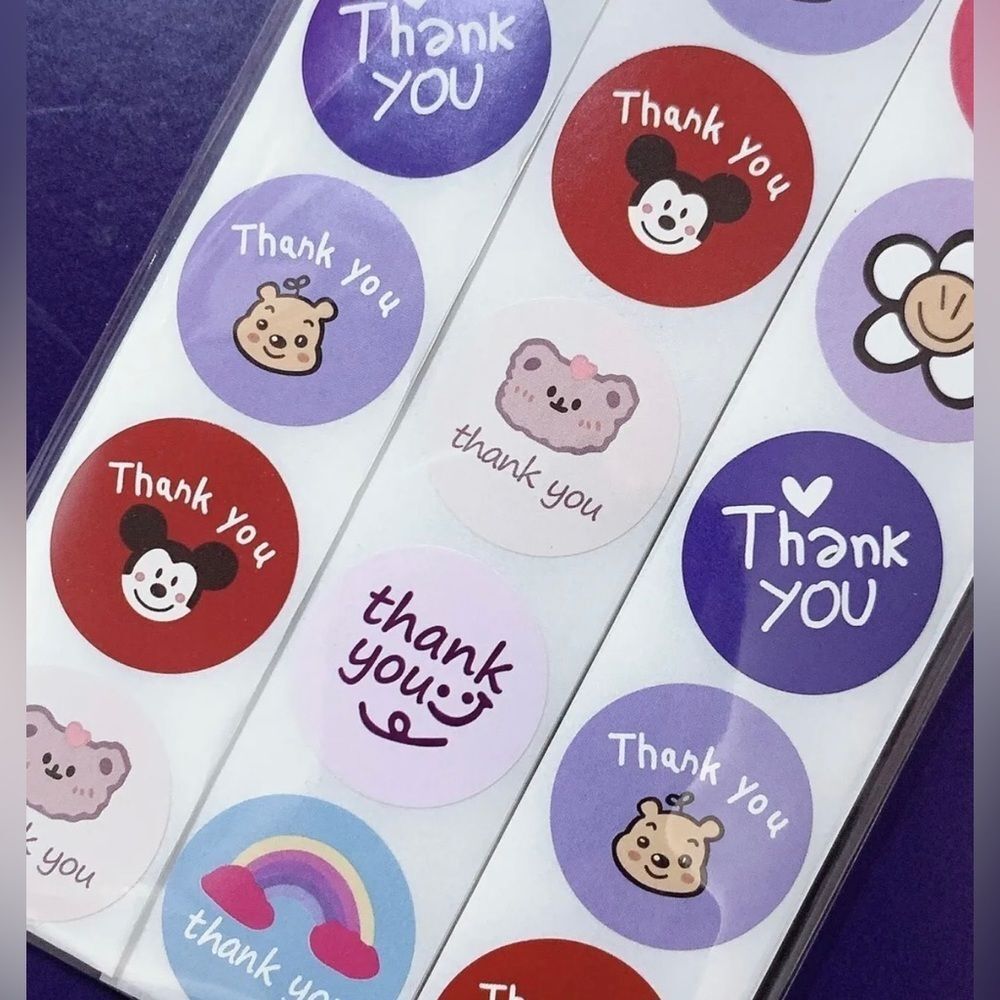 thank you stickers (variety pack) 1in round | shipping supplies 1"  round